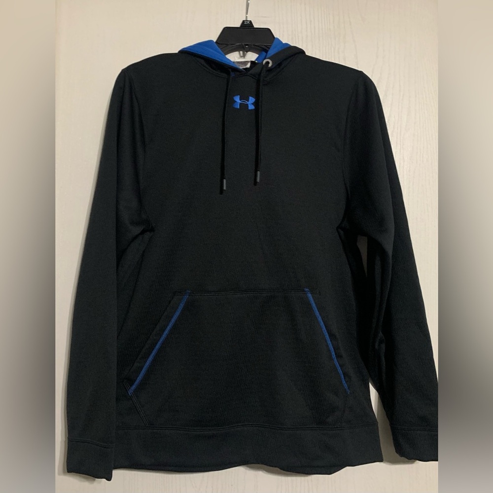 Under Armour Loose Fir Black Hoodie with Blue Accents